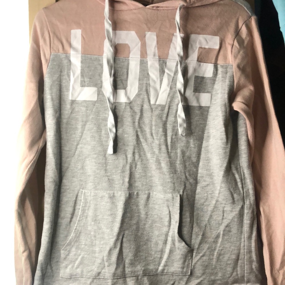 Large Pink and Gray love pull over